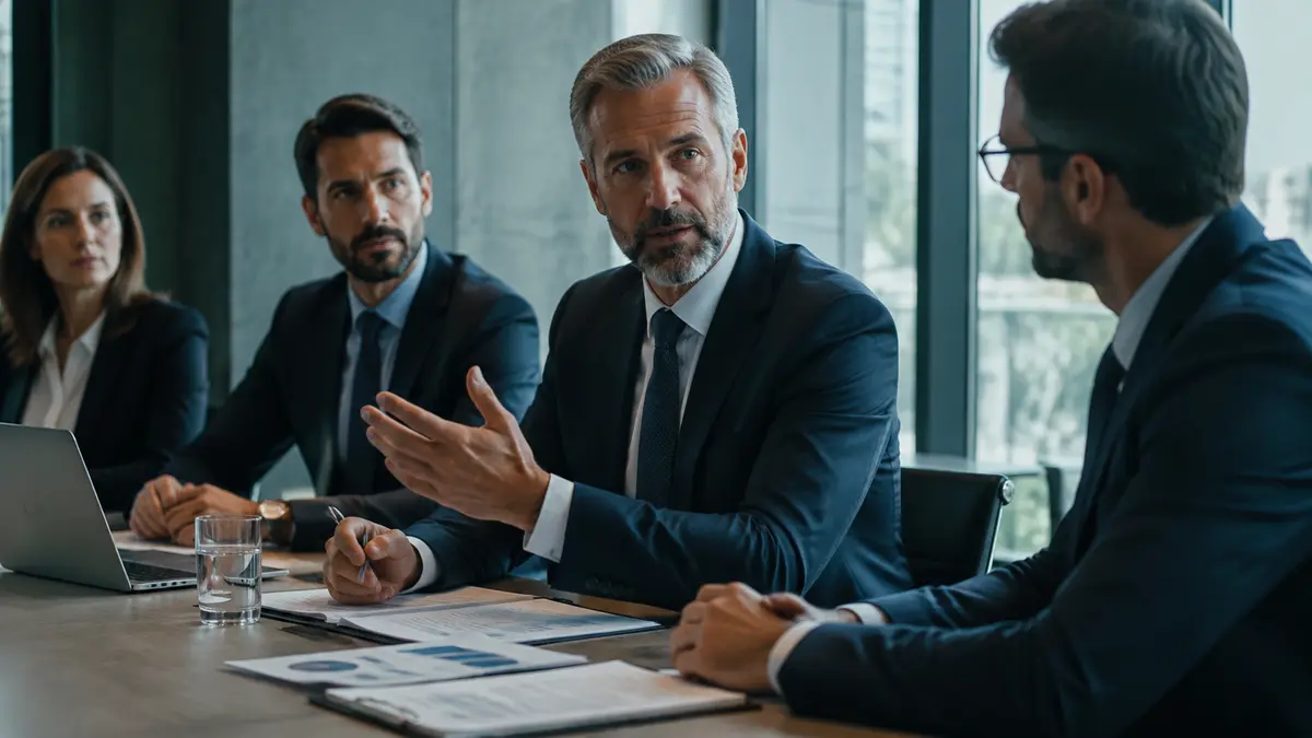 CFO conduz reunião de gestão financeira estratégica com a diretoria
